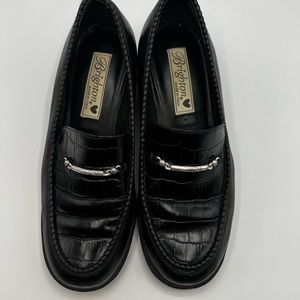 Brighton Black Loafers with Silver Accent